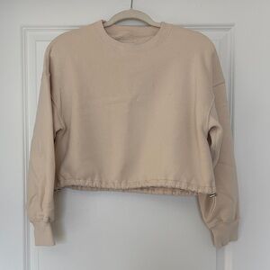 Abercrombie & Fitch Cream Cropped Crewneck